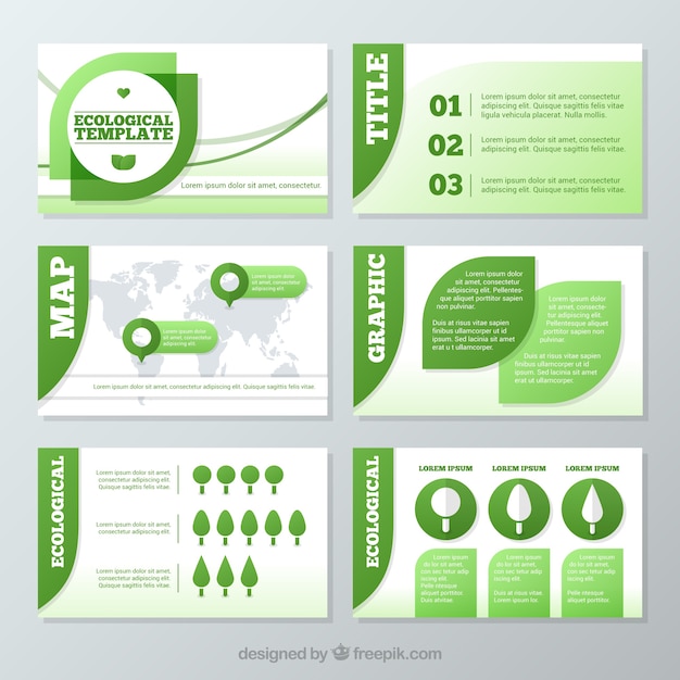 Vetor apresentação ecológica com elementos infográfico