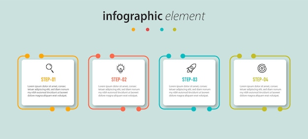 Apresentação infográfico de marketing com passos para o sucesso