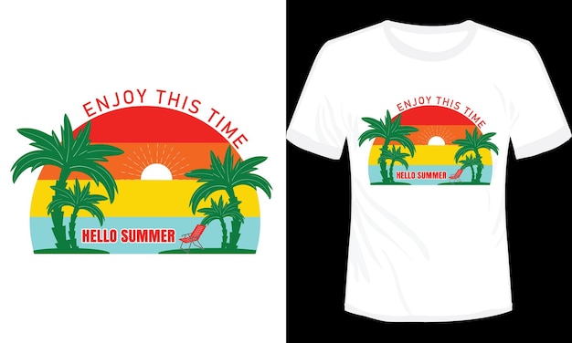 Aproveite este tempo, ilustração vetorial de design de camiseta de verão