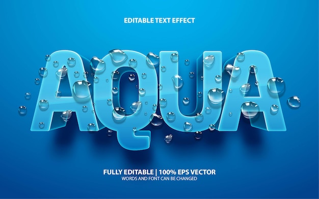 Aqua editável com efeito de texto