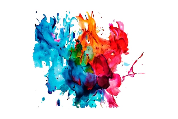 Aquarela arco-íris pintura salpico pincel traço e tinta colorida salpico de pintura festival de pó explosão fundo abstrato
