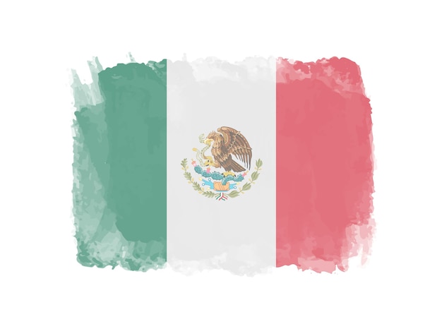 Aquarela bandeira do méxico