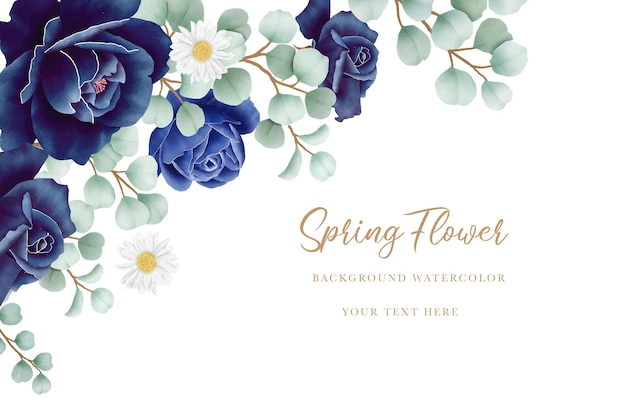 Aquarela da Primavera da Rosa Azul