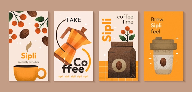 Aquarela de café especial história de instagram