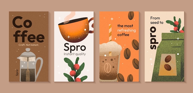 Aquarela de café especial história de instagram