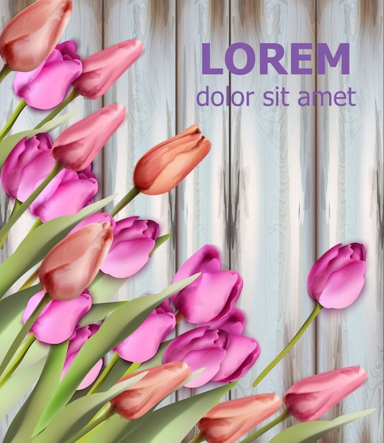 Aquarela de cartão de tulipas