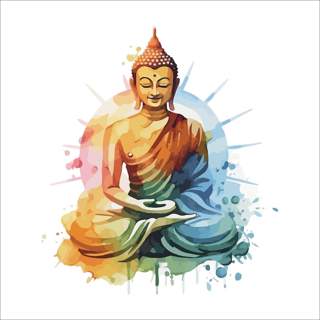 Vetor aquarela de gautama buda