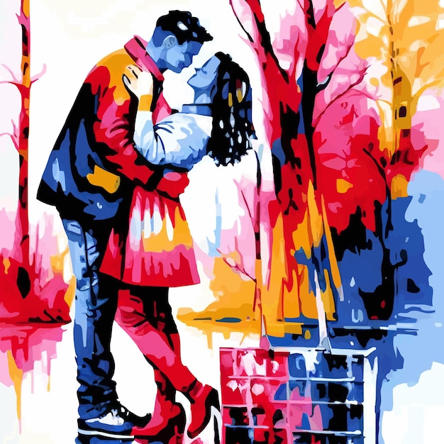 Vetor aquarela de um casal