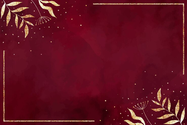 Vetor aquarela em bordeaux e fundo dourado