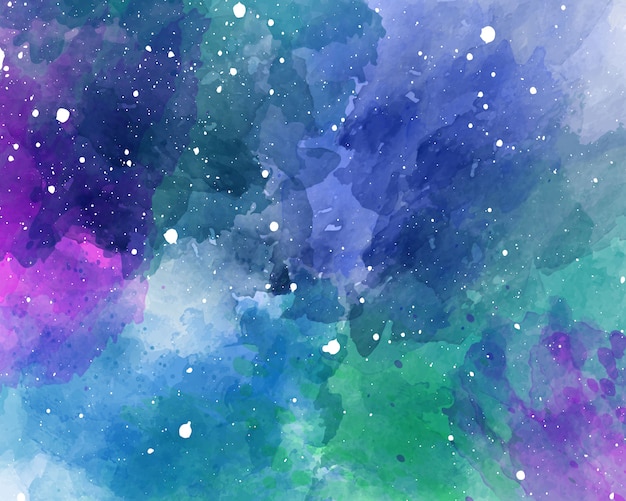 aquarela espaço fundo céu estrelado textura aquarela