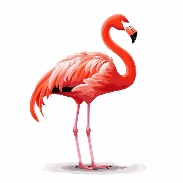 Vetor aquarela flamingo ilustração vetorial pássaro desenho animado