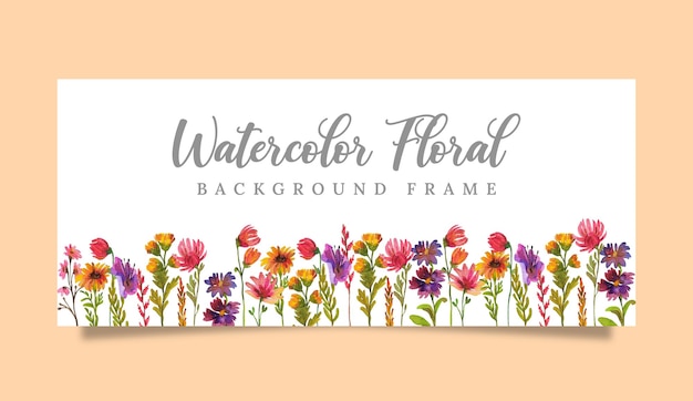 Vetor aquarela floral fundo quadro