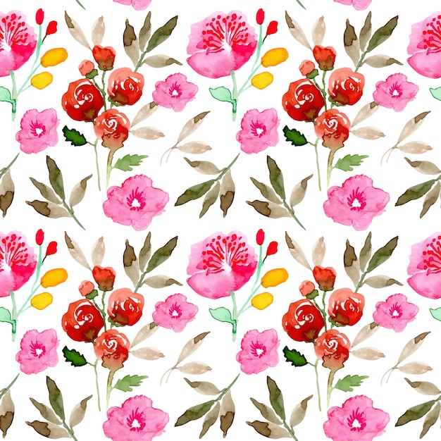 Aquarela floral padrão sem emenda