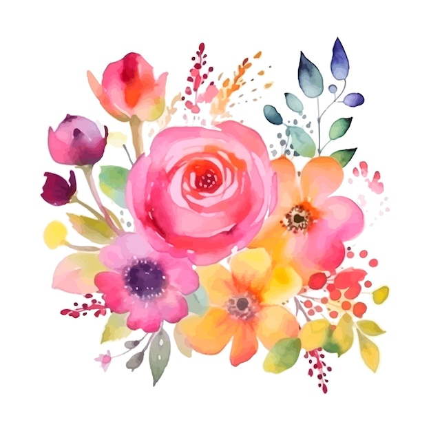 Aquarela flores para um convite de casamento