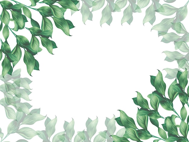 Aquarela Folhas verdes fundo para convites Folha elegante modelo de ilustração para cartões