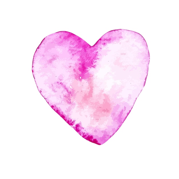 Aquarela ícone rosa brilhante em forma de coração adesivo de amor