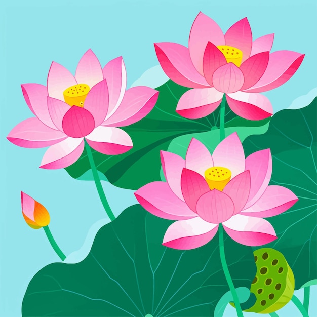 Aquarela ilustração de flores asiáticas