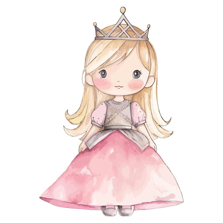 Vetor aquarela linda princesa