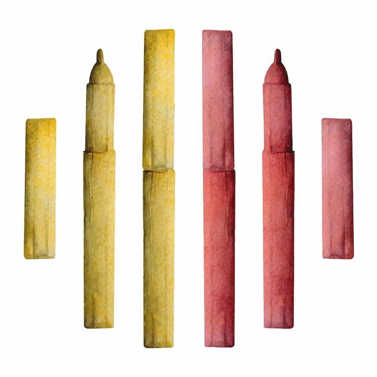 Vetor aquarela mão desenhada ilustração crianças materiais de pintura suprimentos mistura cor arte marcadores canetas papelaria único objeto isolado em branco para o site da loja de festas de jardim de infância da escola