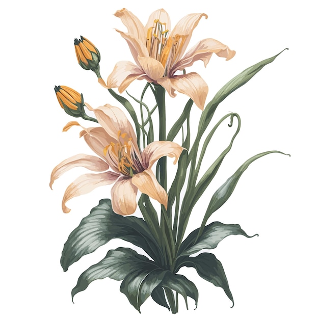 Vetor aquarela michigan lily clipart floral