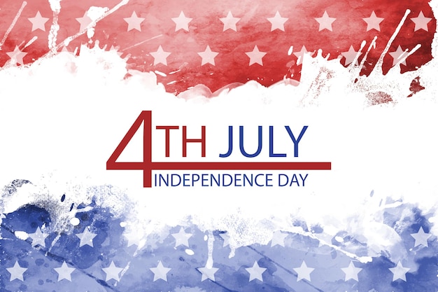 Aquarela pintada à mão Ilustração do Dia da Independência de 4 de Julho