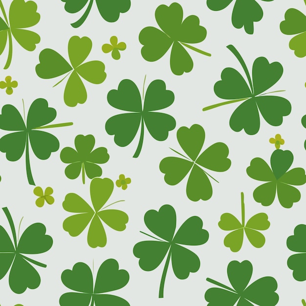 aquarela quatro folhas leprechaun padrão sem costura botânico trevo três folhas de flora