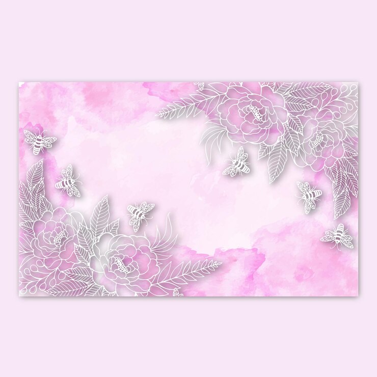 Vetor aquarela rosa abstrato fundo floral