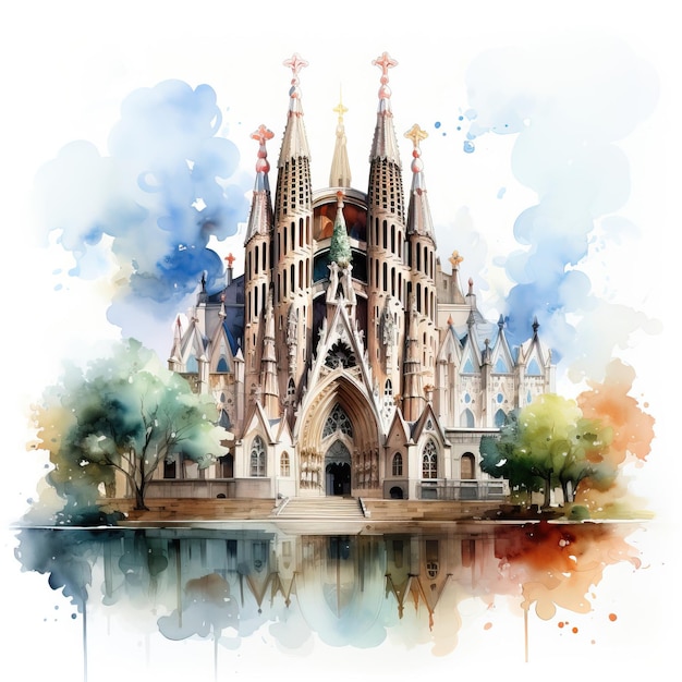 Vetor aquarela vector sagrada família em fundo branco