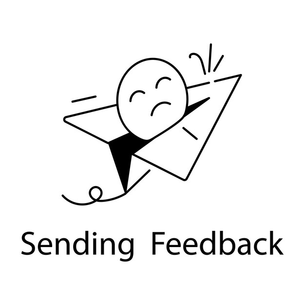 Aqui está uma representação de ícone linear enviando feedback