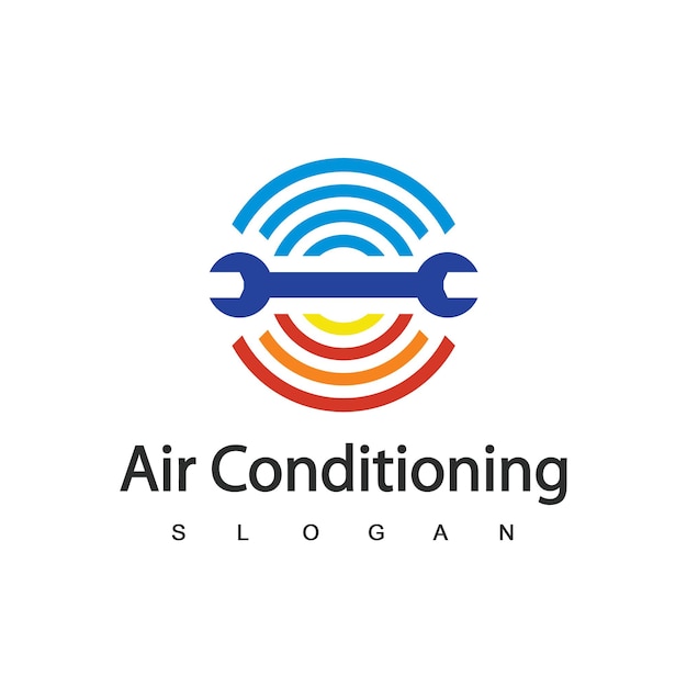 Ar condicionado logo hvac logo conceito