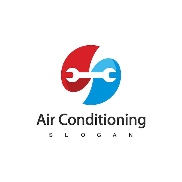 Ar condicionado logo hvac logo conceito