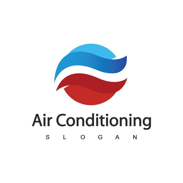 Ar condicionado logo hvac logo conceito