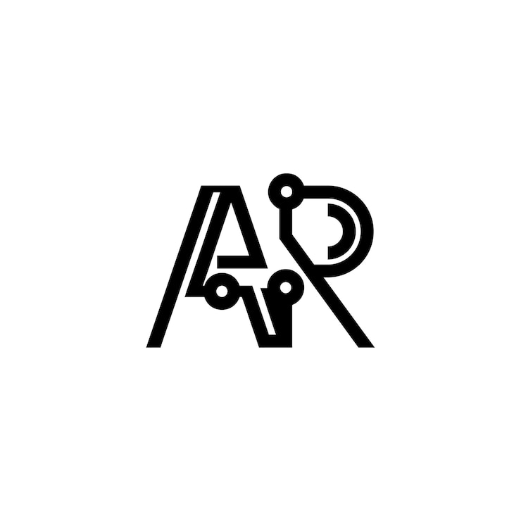 Vetor ar monogram logo design letra texto nome símbolo logotipo monocromático alfabeto personagem logotipo simples