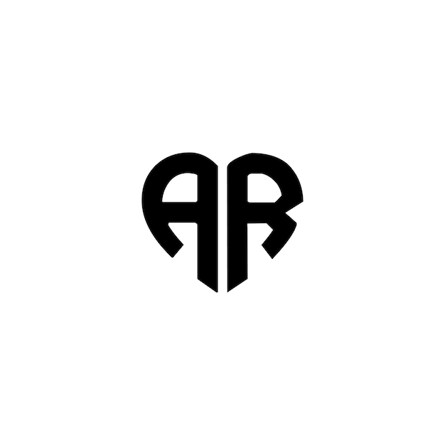 Ar monogram logo design letra texto nome símbolo logotipo monocromático alfabeto personagem logotipo simples