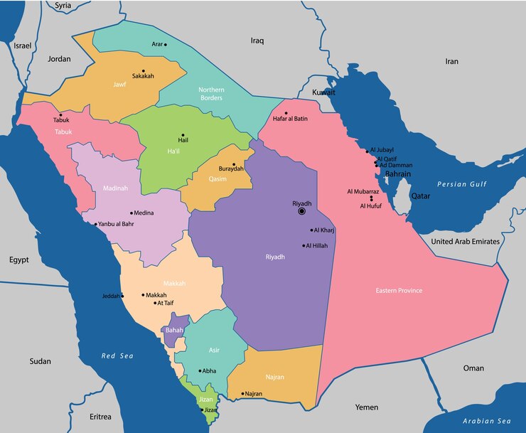Vetor arábia saudita mapa