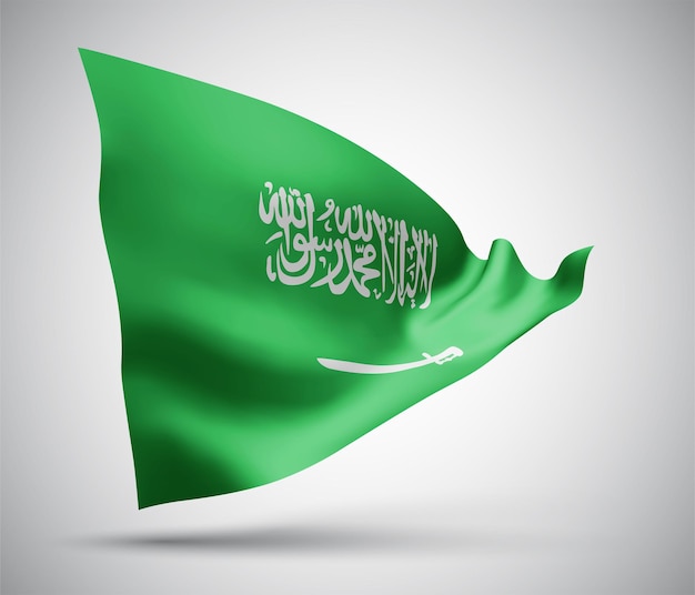 Arábia Saudita, vetor 3d bandeira no fundo branco