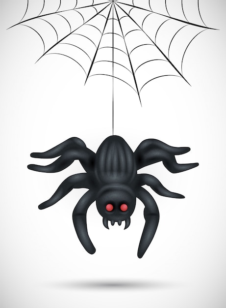 Aranha assustadora em fundo branco. adequado para plano de fundo, cartaz, banner e folheto de halloween