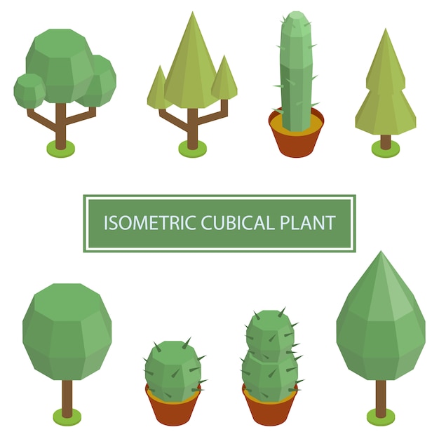 Arbusto isométrico da árvore da planta