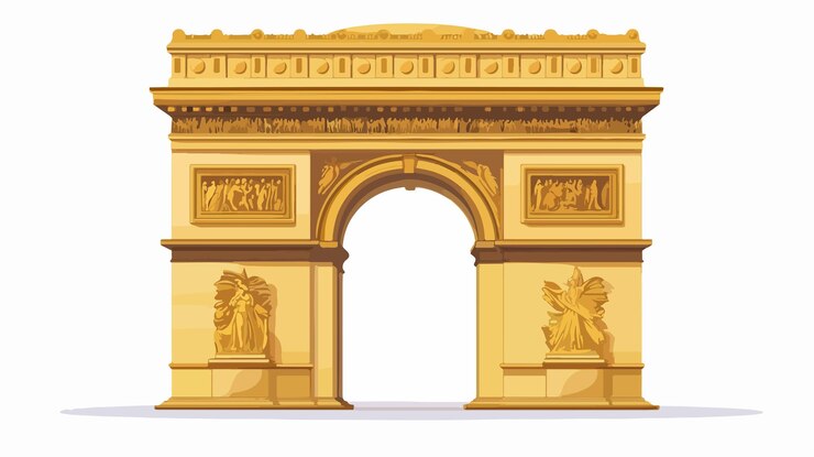 Vetor arc de triomphe paris ícone de desenho animado vector stock image