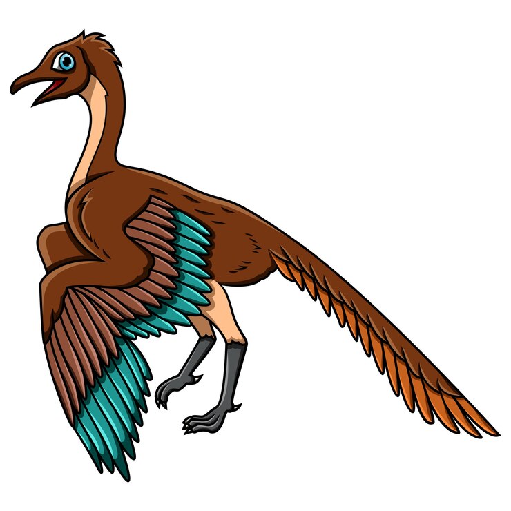 Vetor archaeopteryx dos desenhos animados isolado no fundo branco