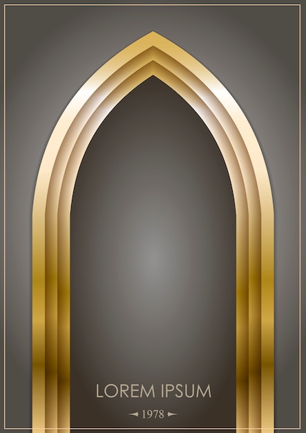 Vetor arco árabe de ouro