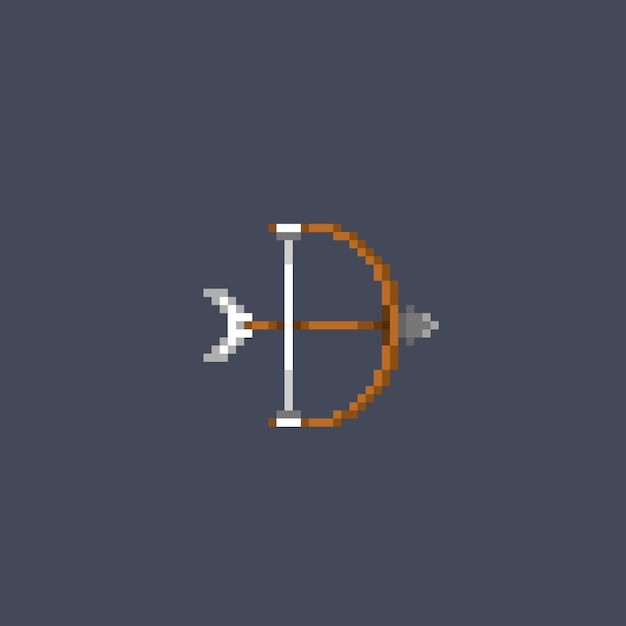 Arco com flecha em estilo pixel art