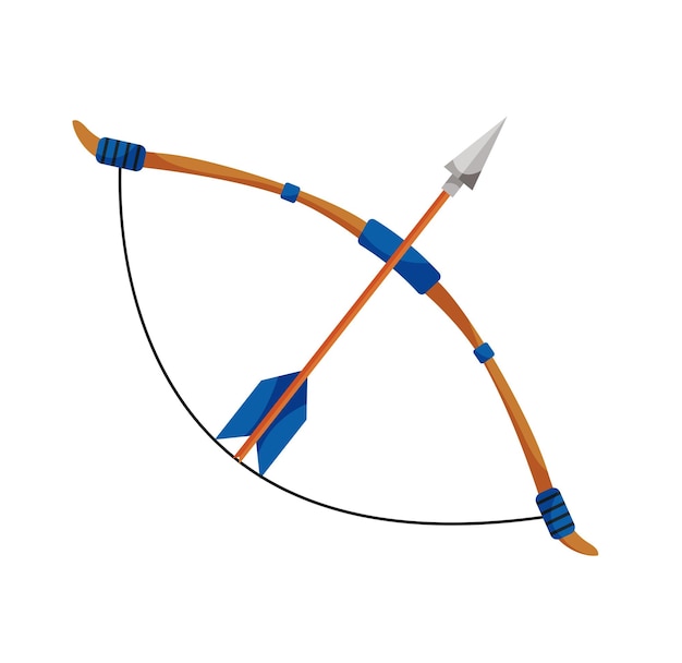 Arco com ilustração vetorial isolada de flecha