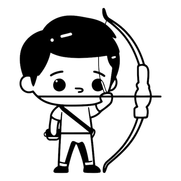 Arco de cupido ilustração vetorial do menino de arco e flecha de desenho animado