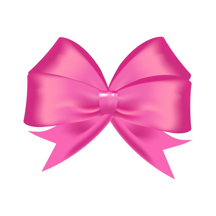 Vetor arco de presente rosa vetorial realista isolado em fundo branco