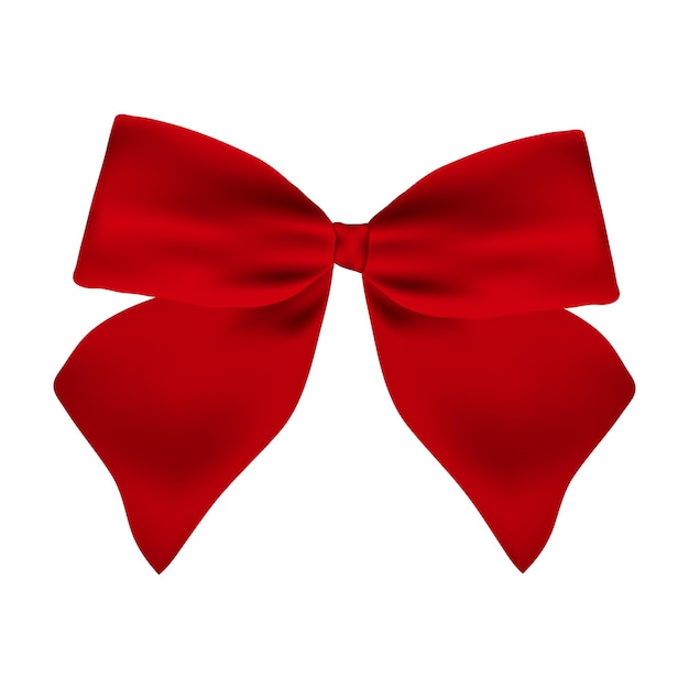 Arco de presente vermelho de fita isolado em fundo branco
