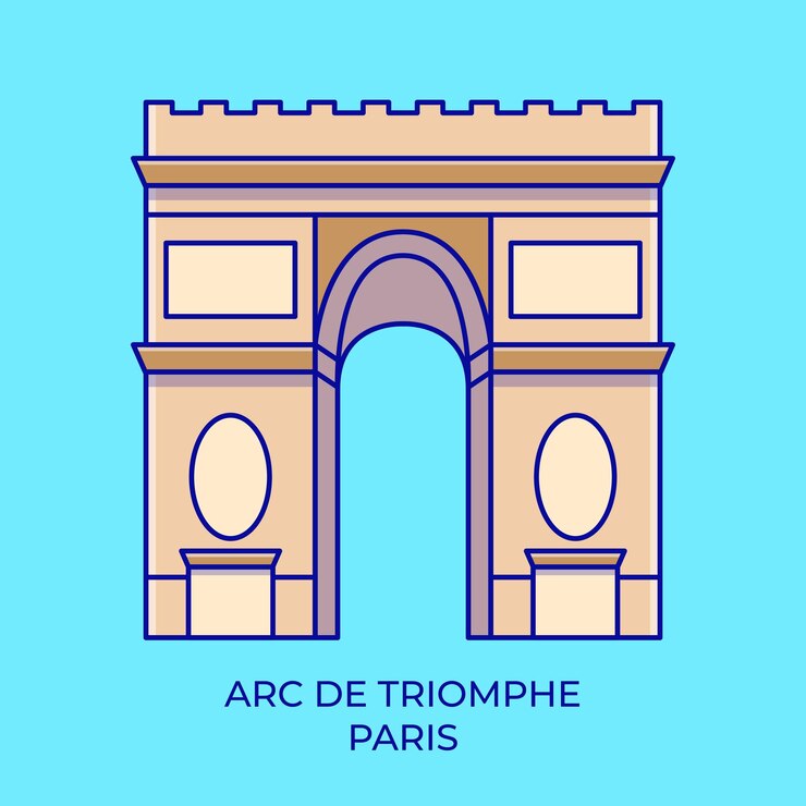 Vetor arco do triunfo, paris