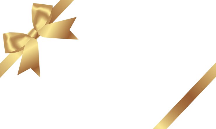 Vetor arco dourado decorativo com fita horizontal isolada sobre fundo branco