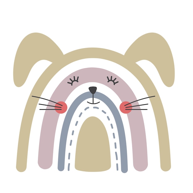 Arco-íris de cachorro fofo desenhado à mão infantil textura fofa de cachorro engraçado decoração de um quarto infantil convites infantis pôsteres chá de bebê