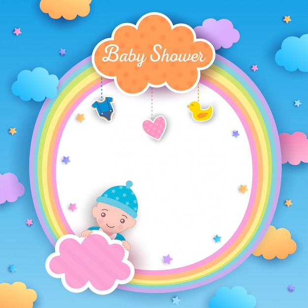 Arco-íris do menino do chuveiro de bebê